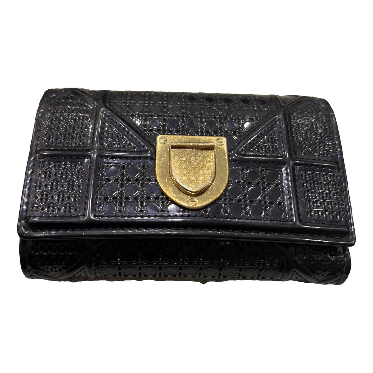 Diorama patent leather wallet