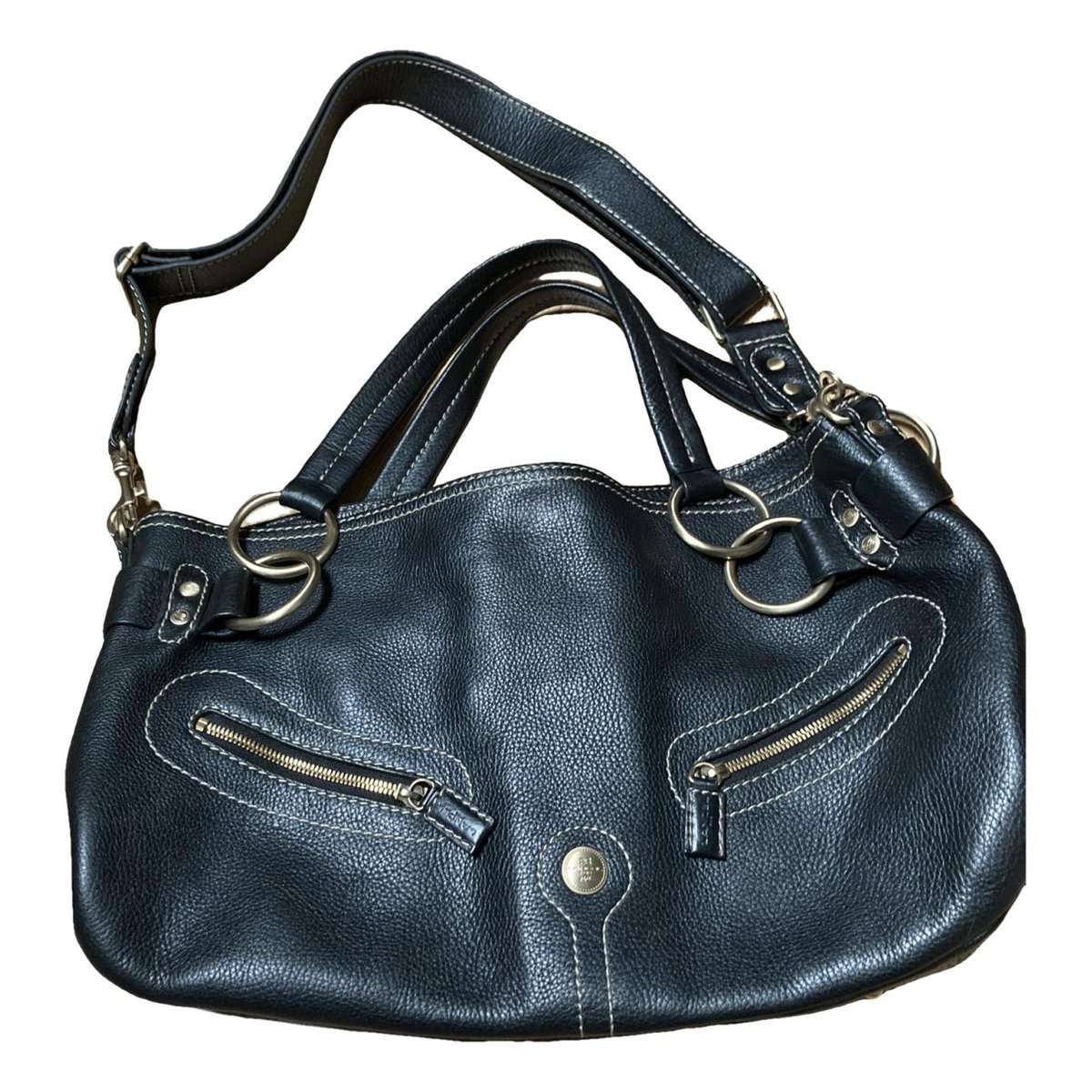 Gousset leather handbag