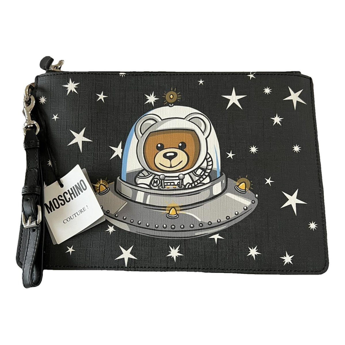 Leather clutch bag