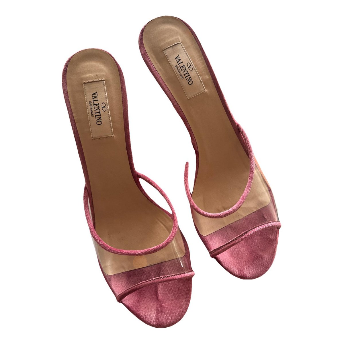 Rockstud velvet sandals