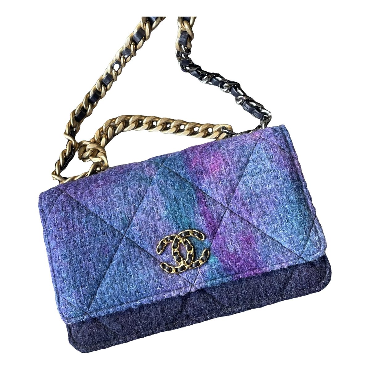 Wallet On Chain Chanel 19 tweed handbag