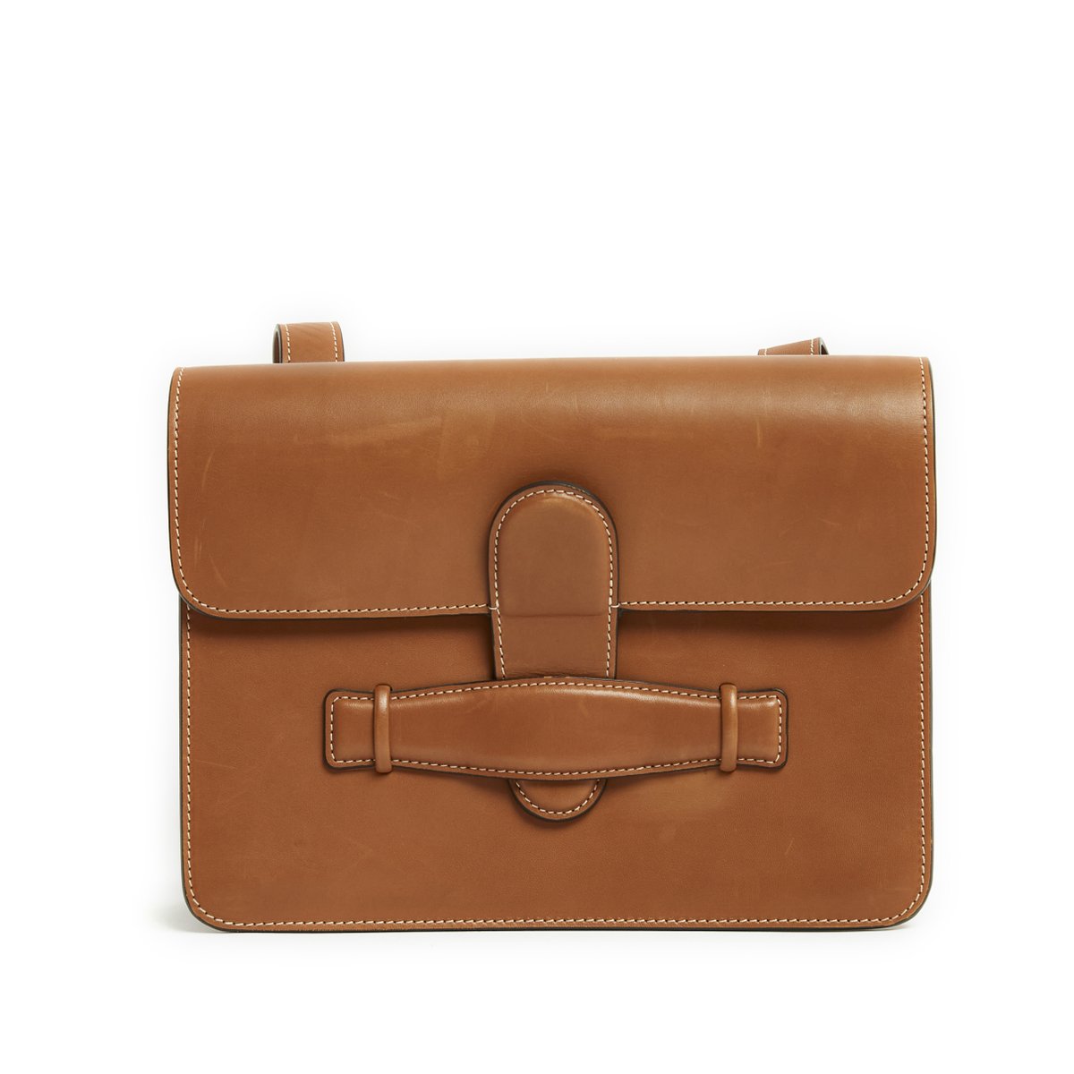 Symmetrical leather handbag