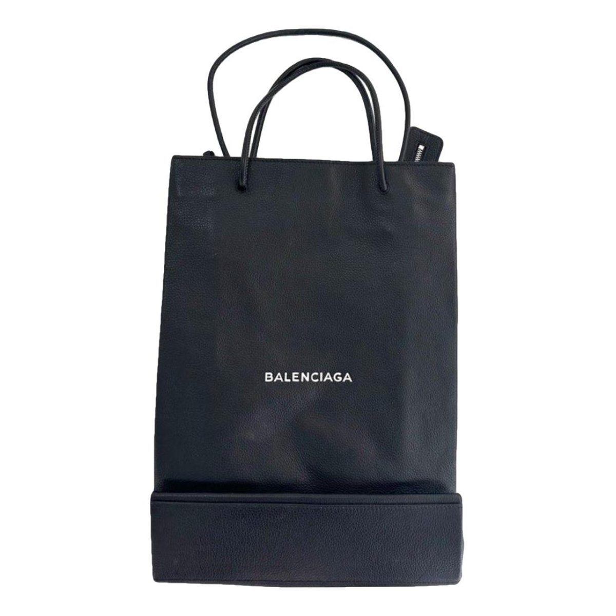 Plastic bag shooper leather handbag