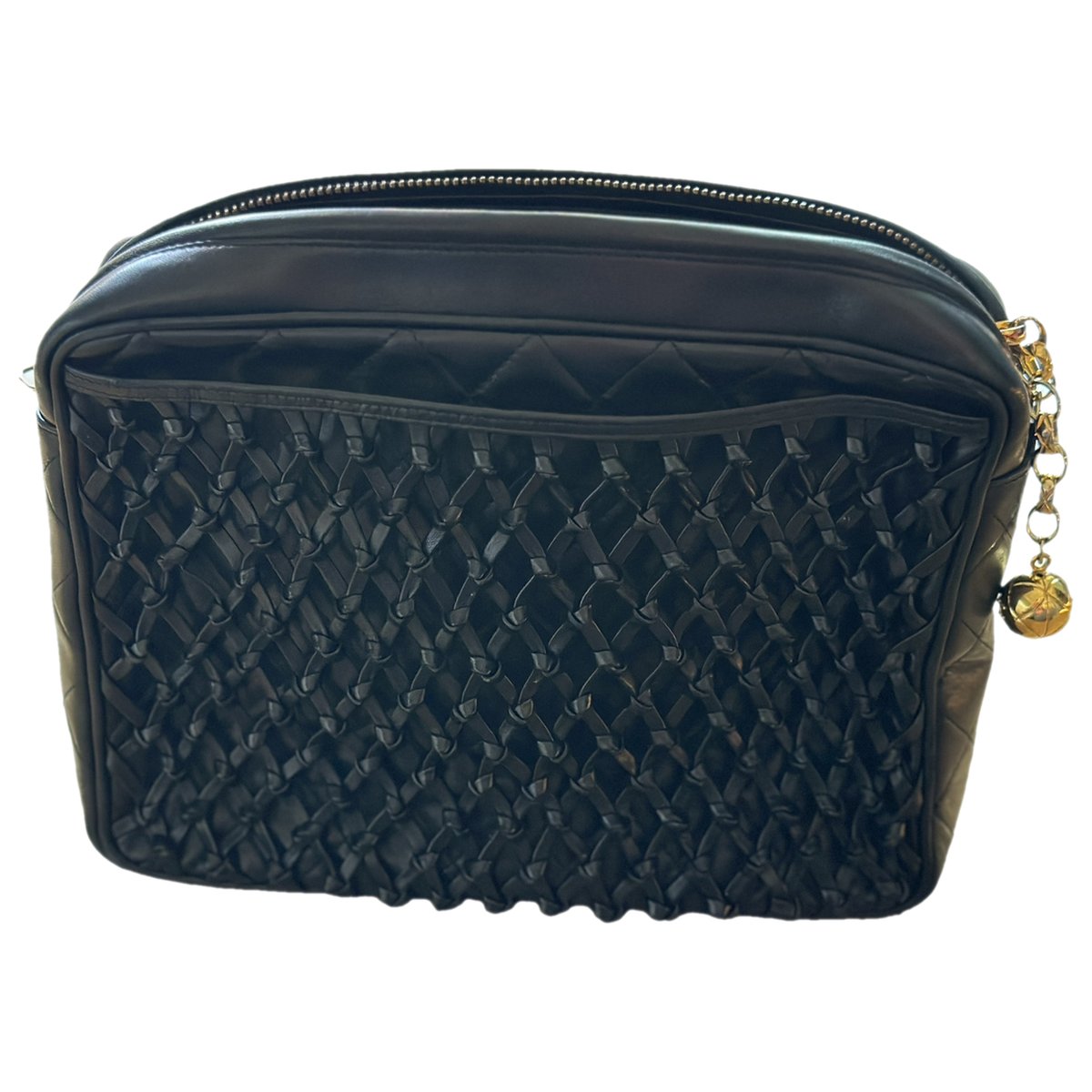 Camera leather crossbody bag