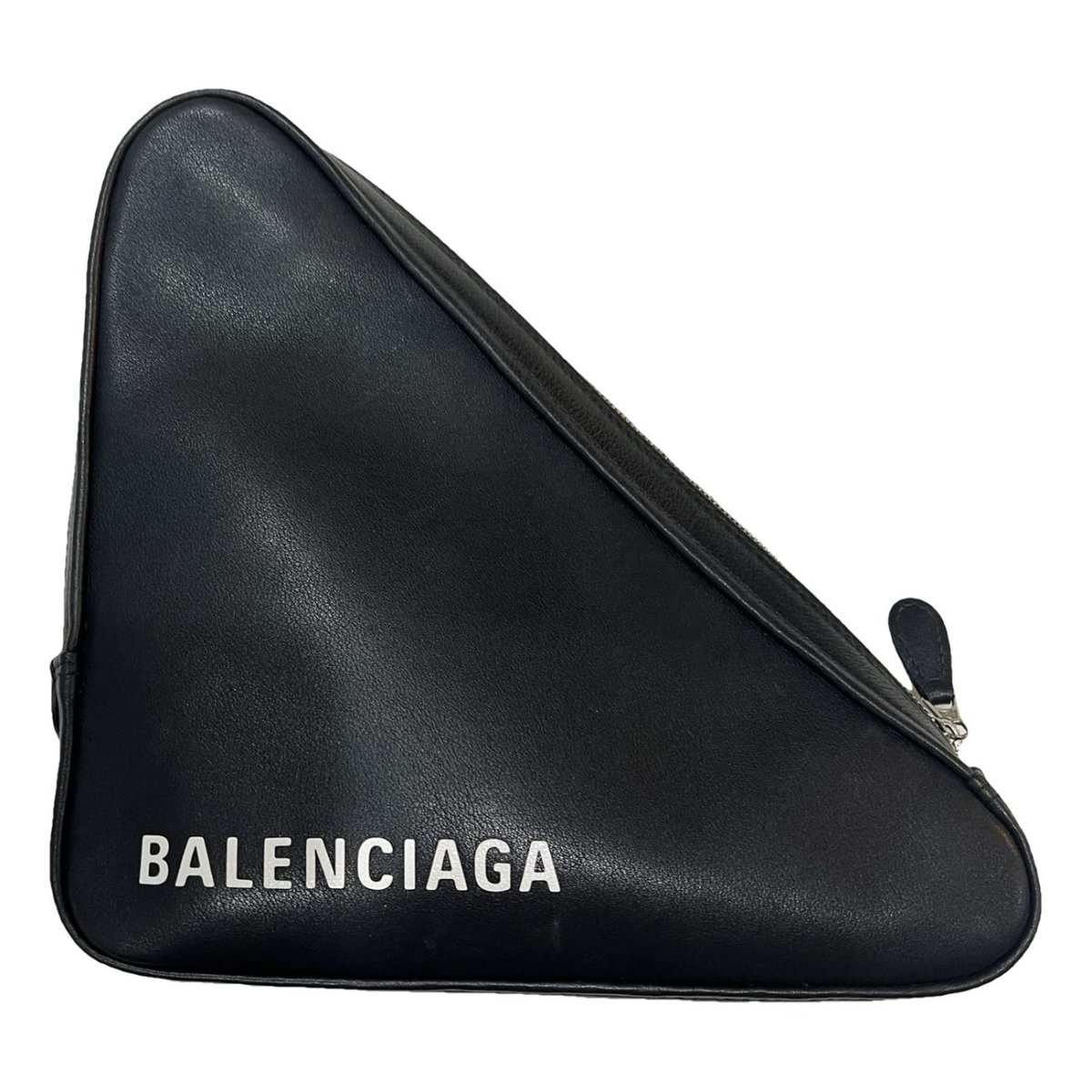 Triangle leather clutch bag