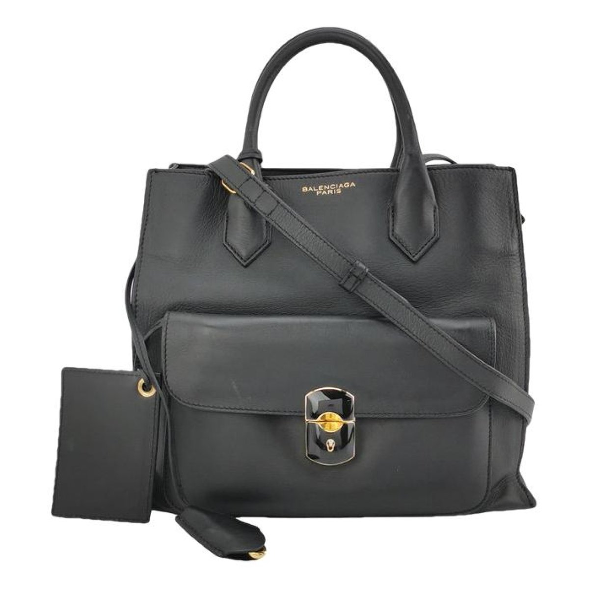 Padlock leather handbag