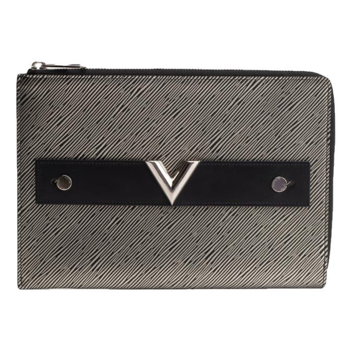 Twist leather clutch bag