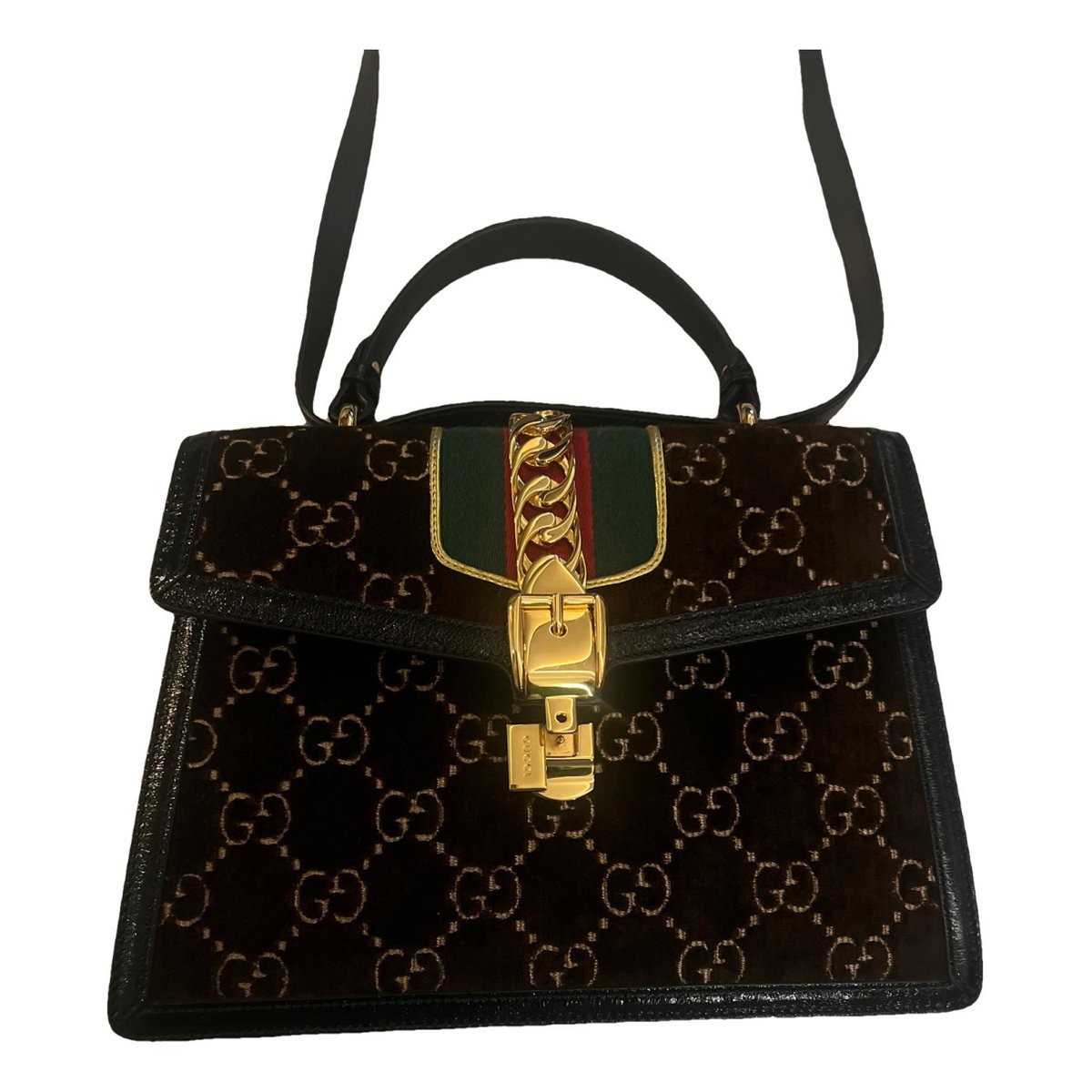 Sylvie Top Handle velvet handbag