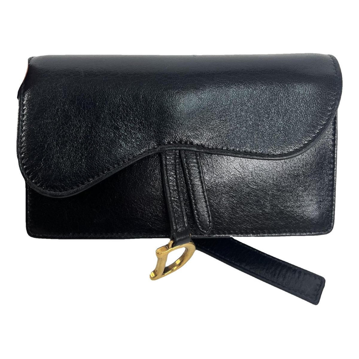 Saddle rectangular leather handbag