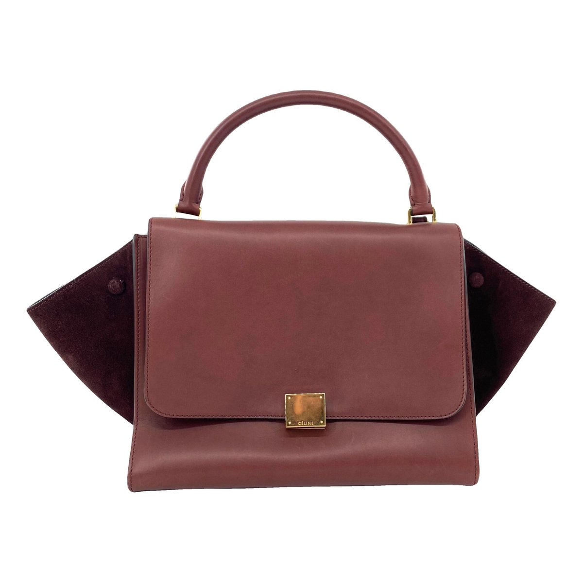 Trapèze leather handbag
