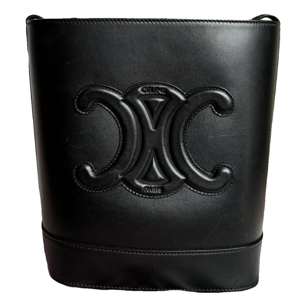 Clasp Bucket leather handbag