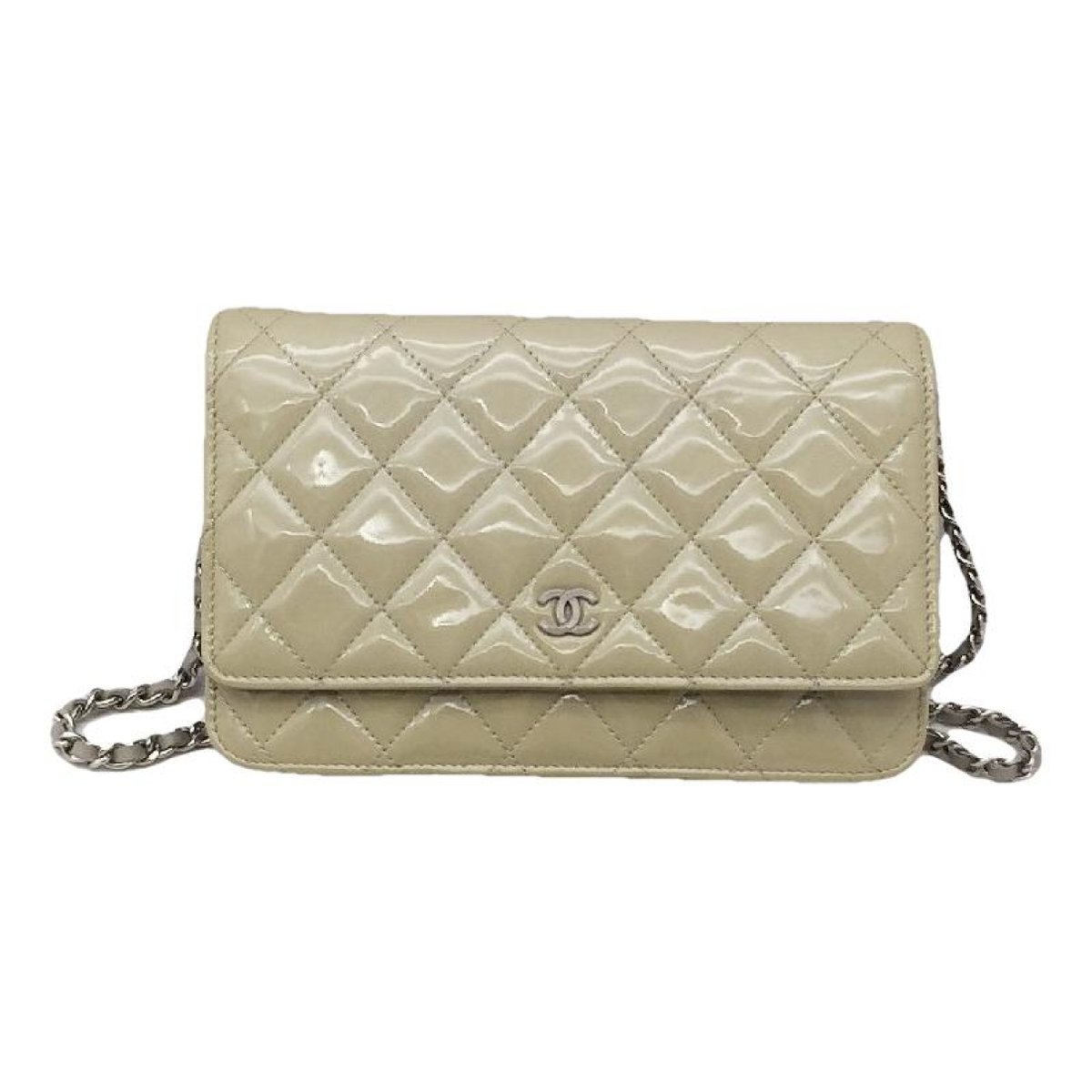 Trendy CC Wallet on Chain patent leather crossbody bag