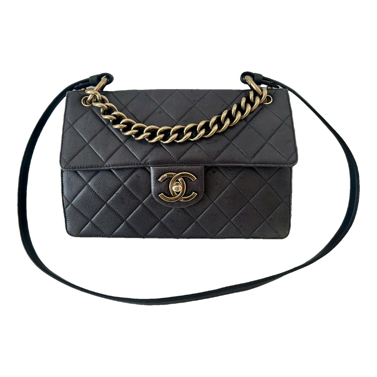 Trapezio leather handbag