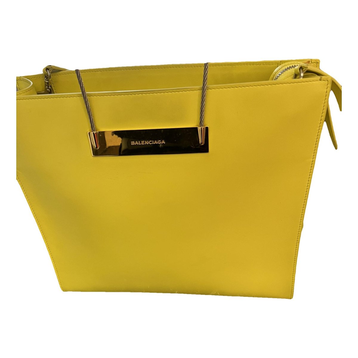 Cable leather handbag