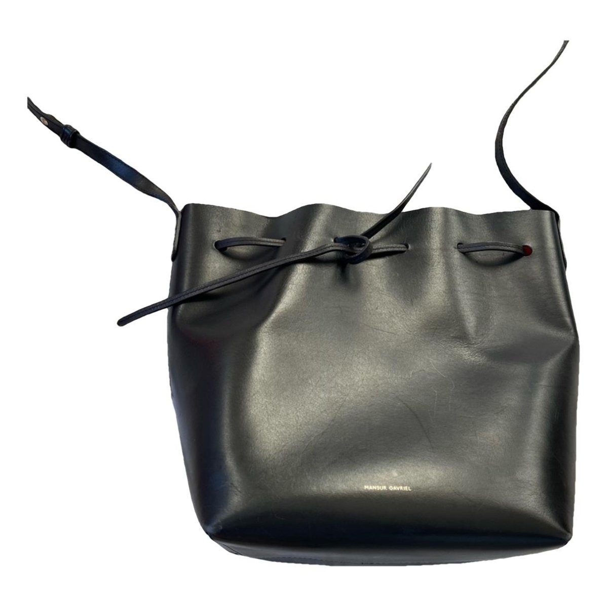 Bucket leather crossbody bag