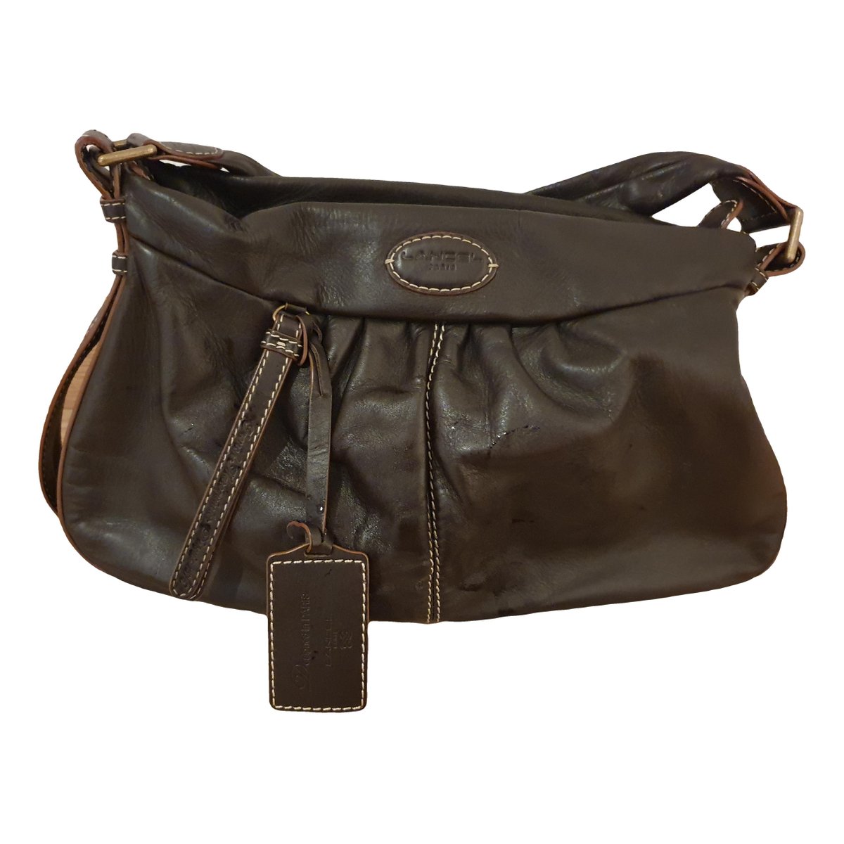 Gousset leather handbag