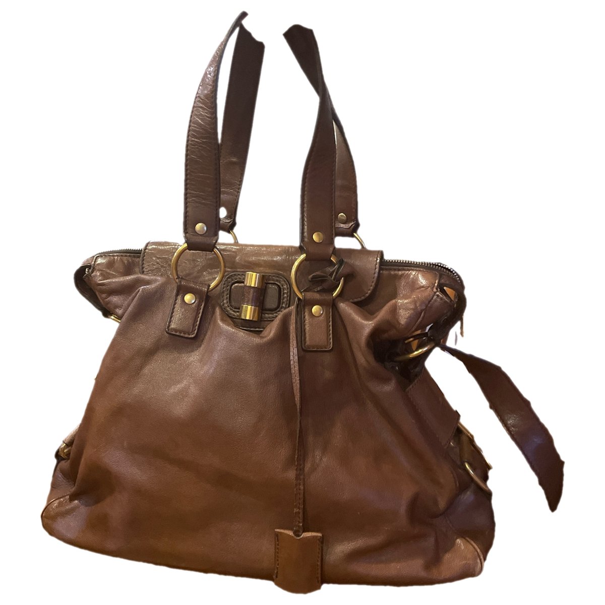 Messenger leather handbag