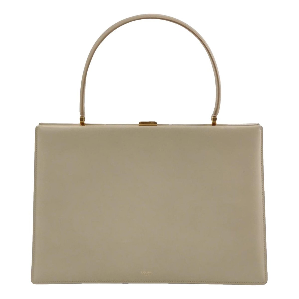 Clasp leather handbag