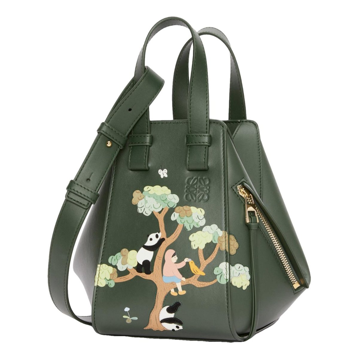 Hammock leather handbag