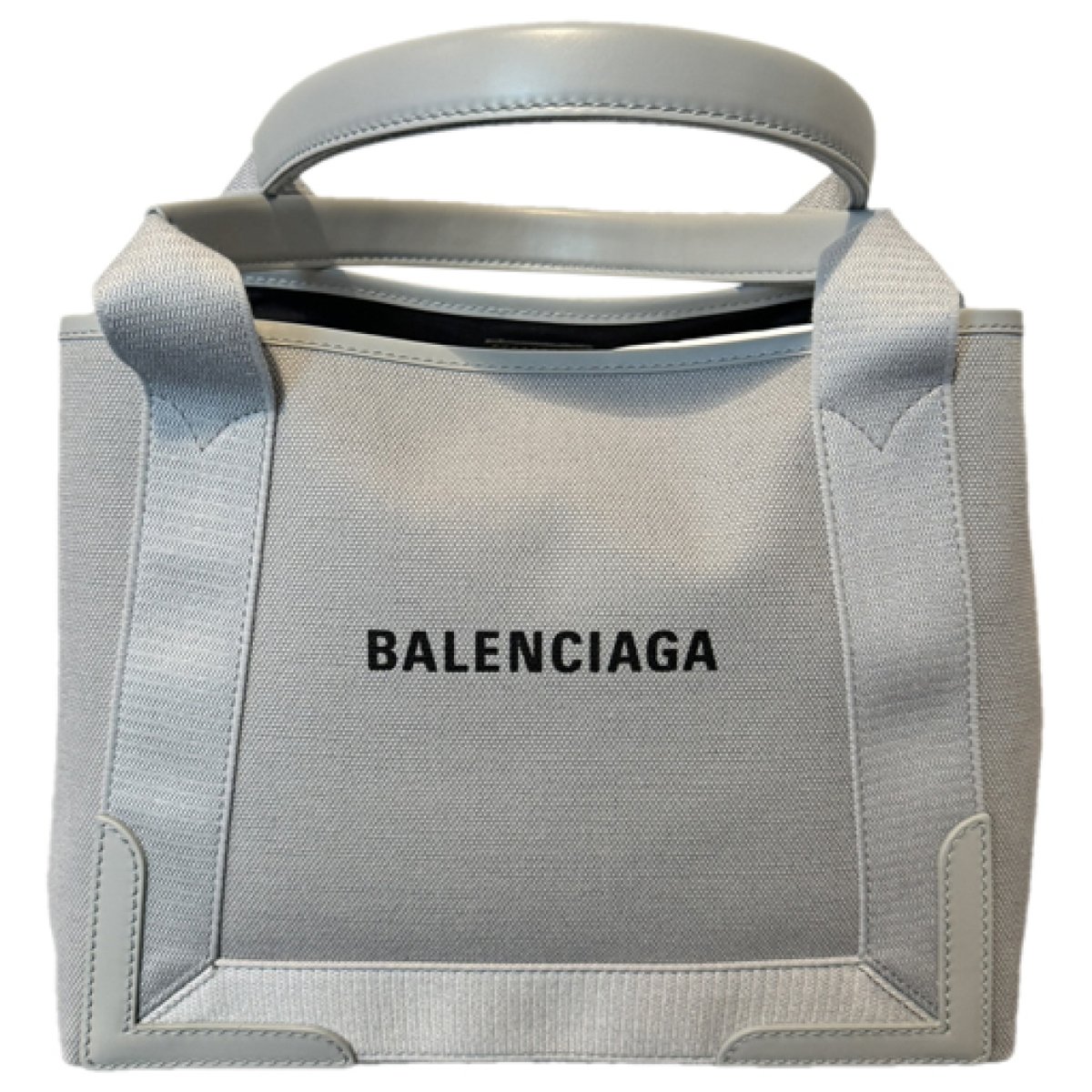 Navy cabas leather tote