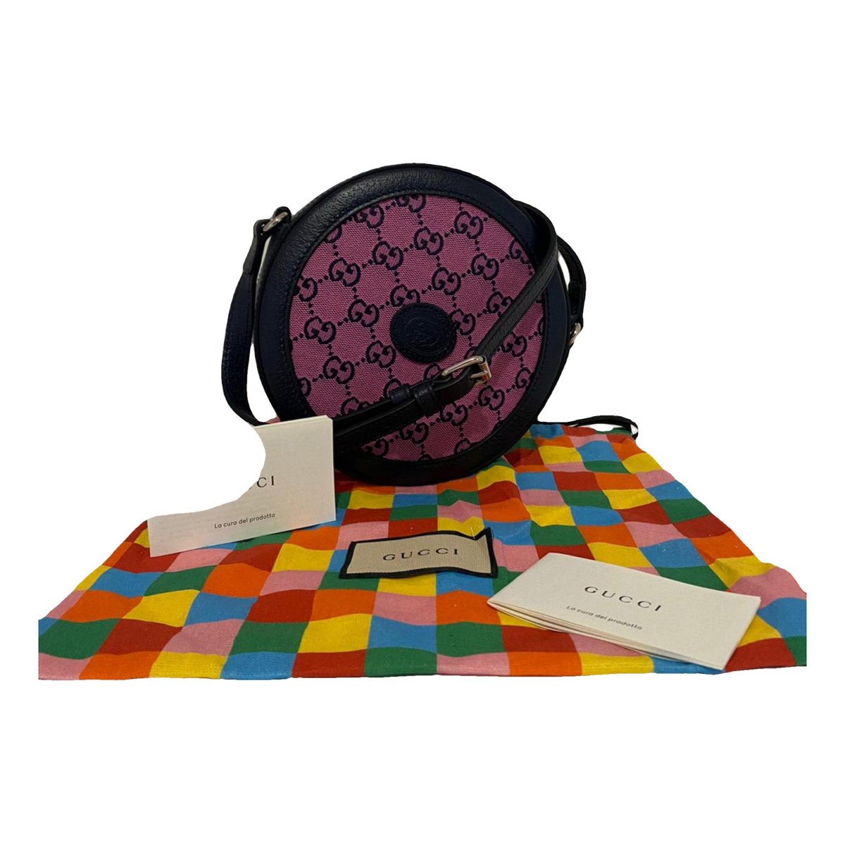 Ophidia Round cloth crossbody bag