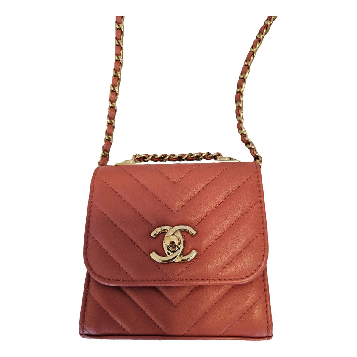 Trendy CC leather crossbody bag