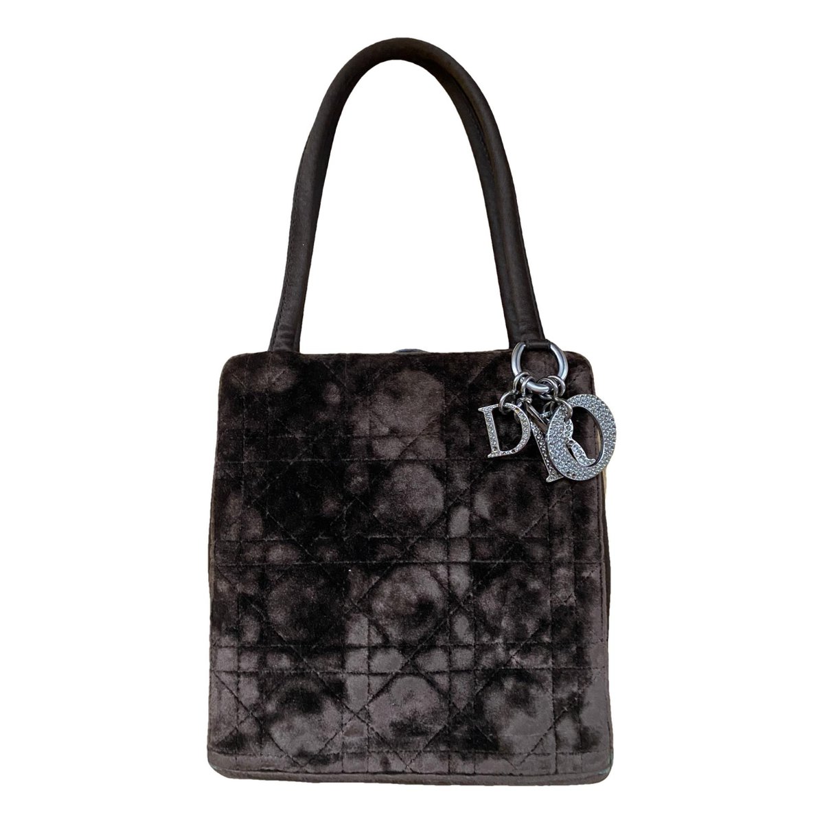 Lady Dior velvet clutch bag