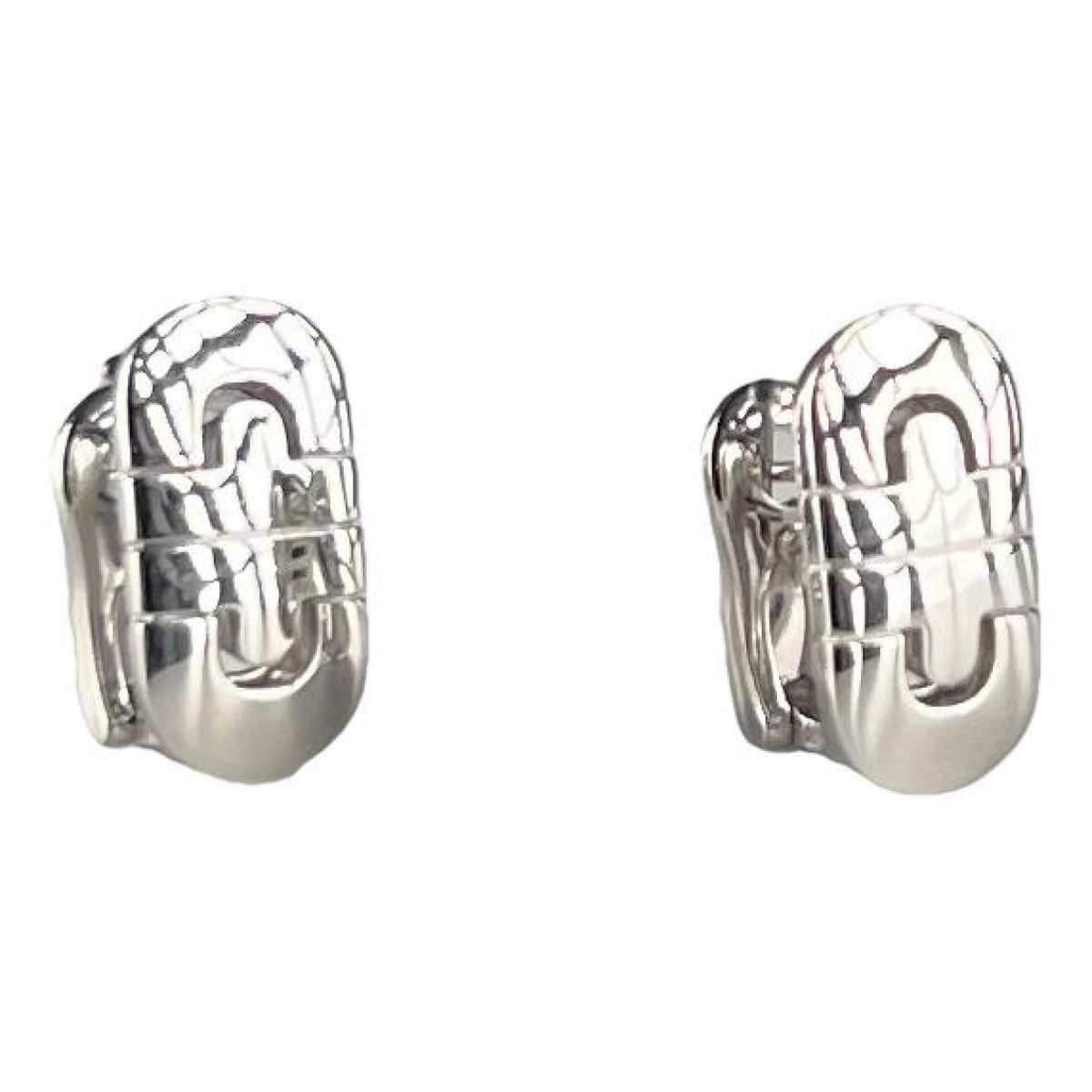 Parentesi white gold earrings