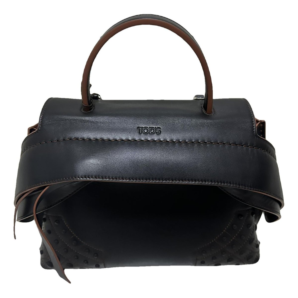 Wave leather handbag