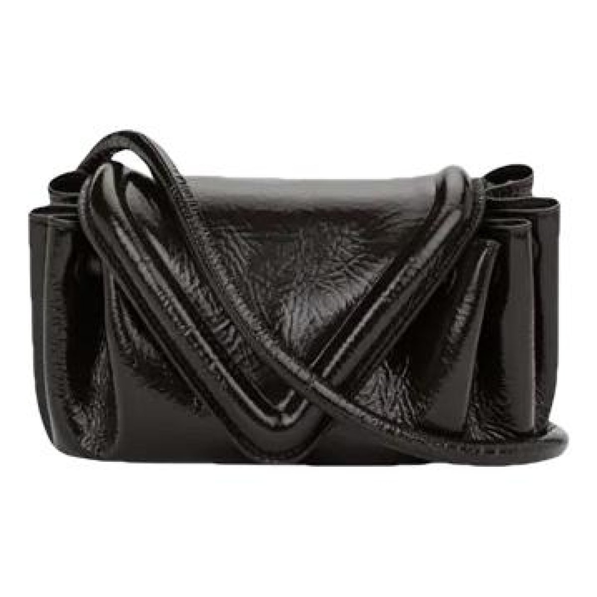 Beak patent leather crossbody bag