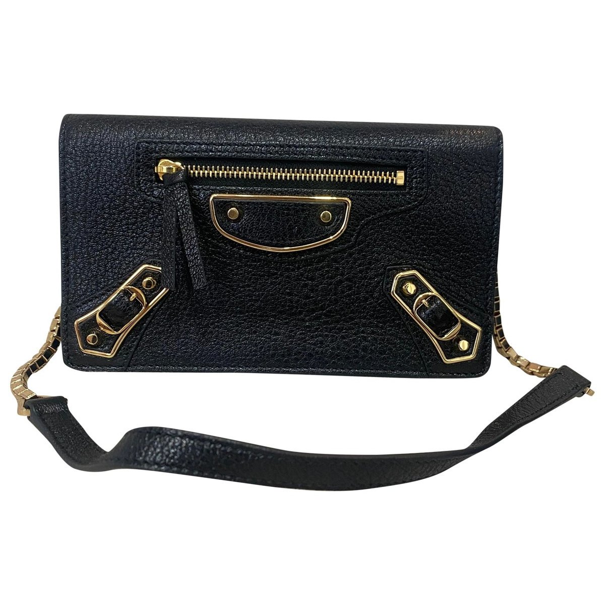City leather clutch bag