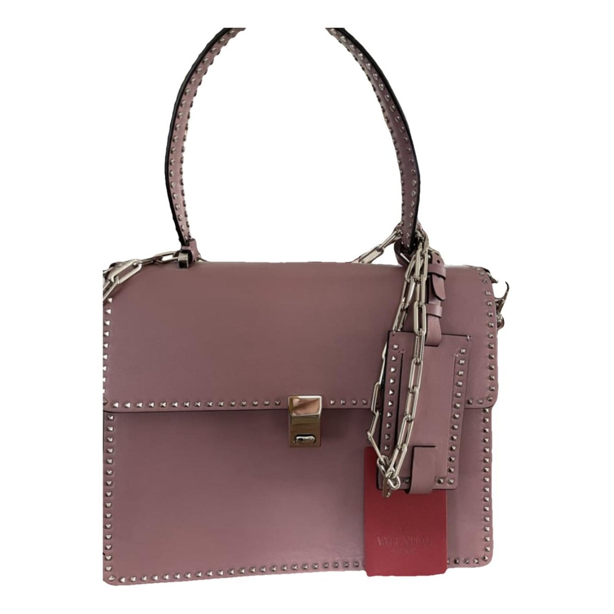 Rockstud leather handbag