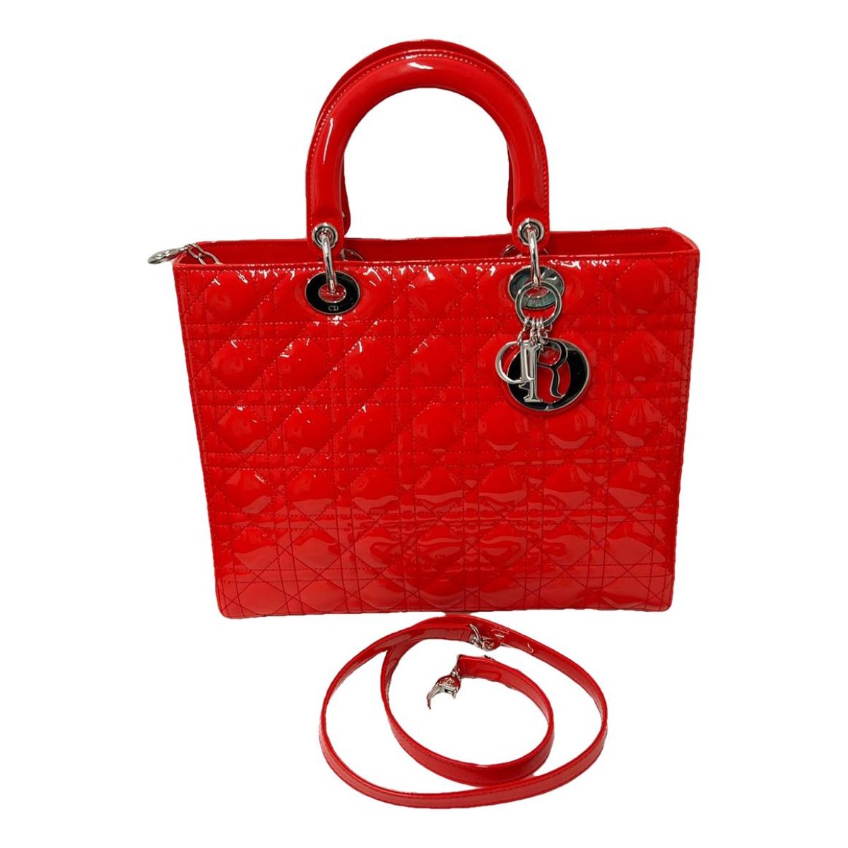 Lady Dior patent leather handbag