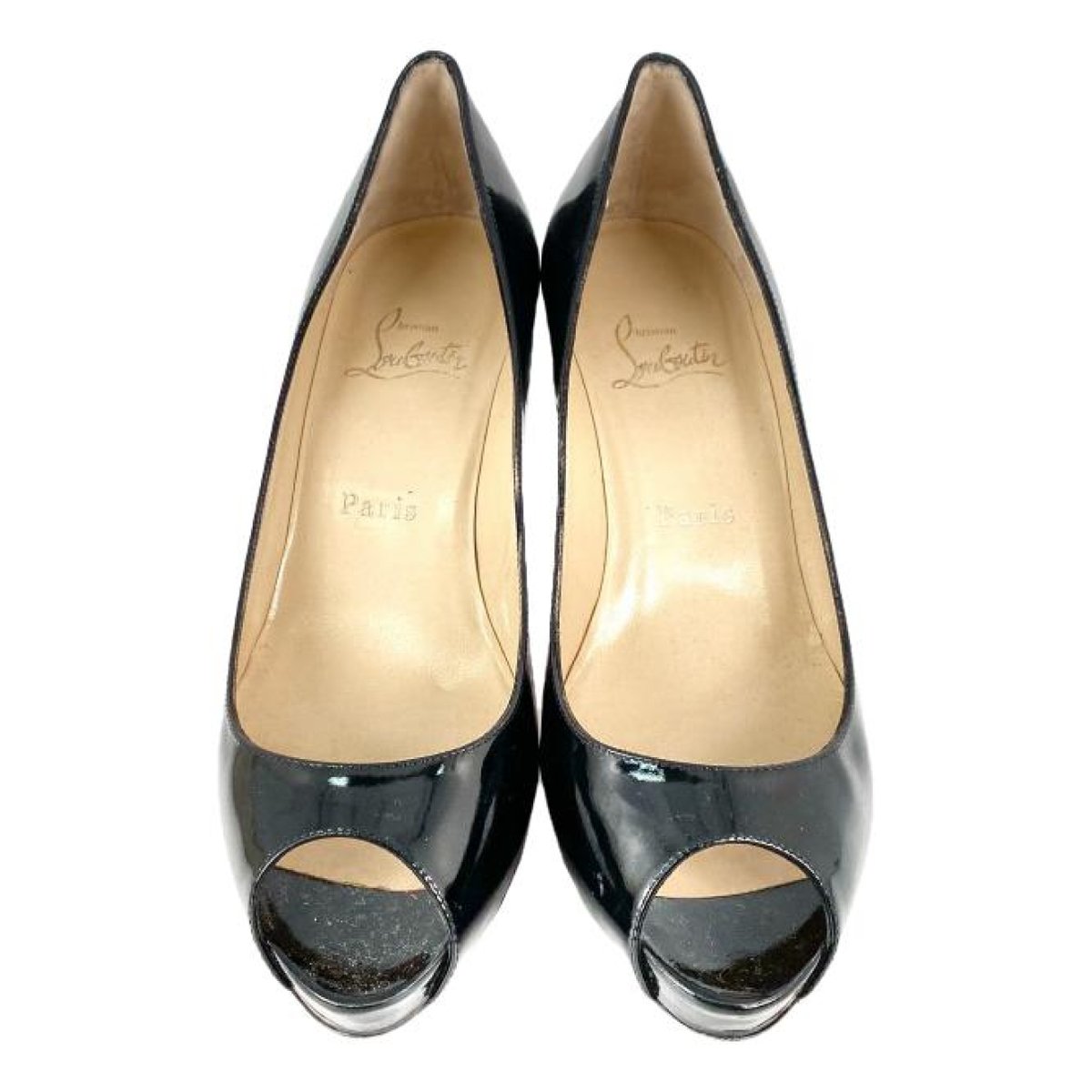 Lady Peep patent leather heels