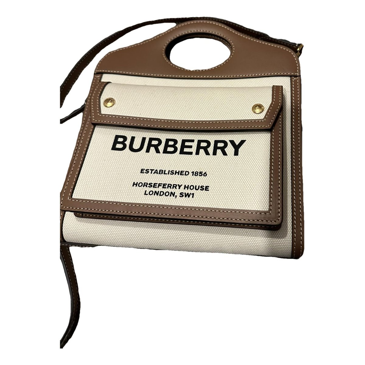 Pocket linen crossbody bag