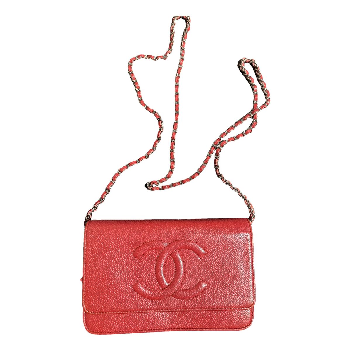 Wallet On Chain Double C leather crossbody bag