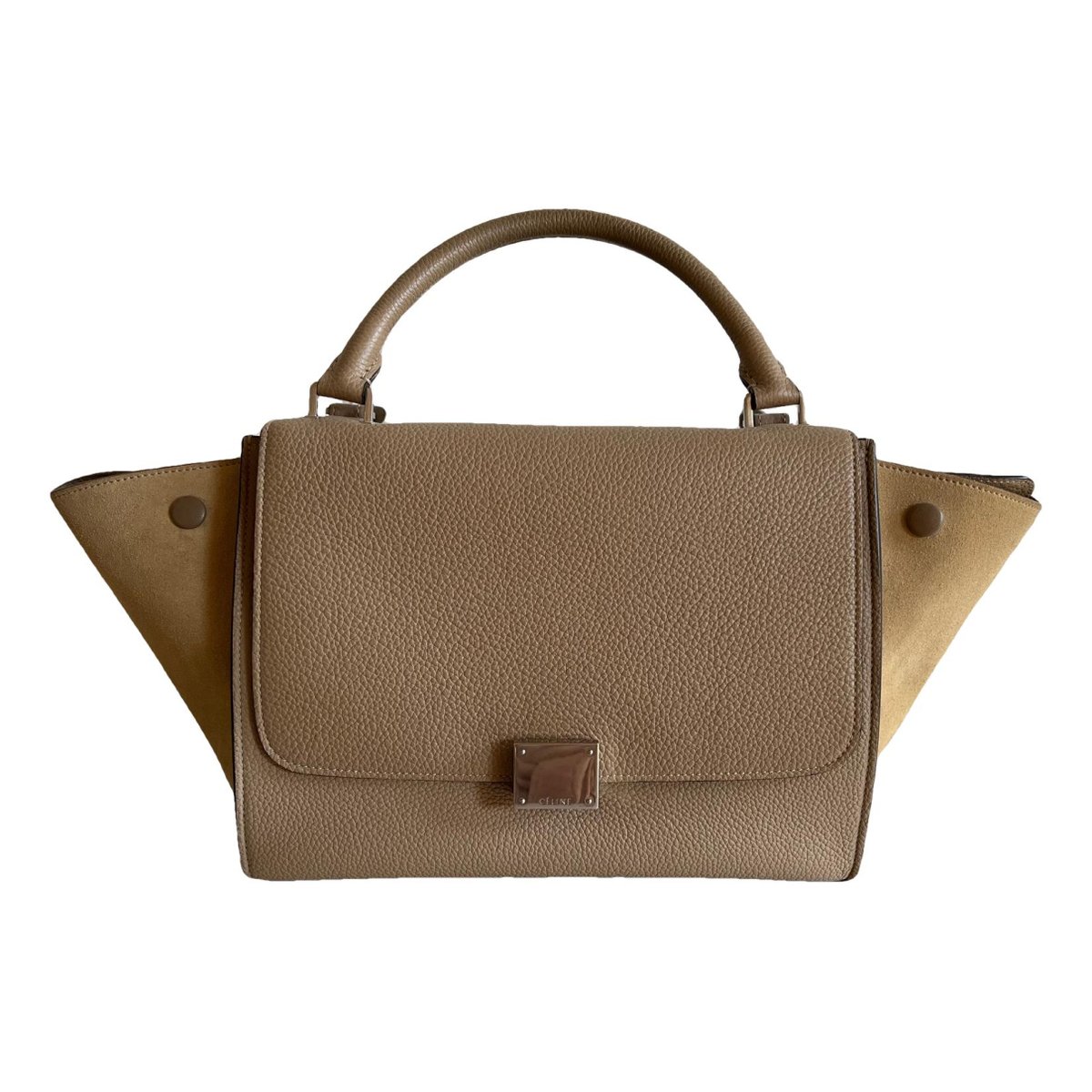 Trapèze leather handbag