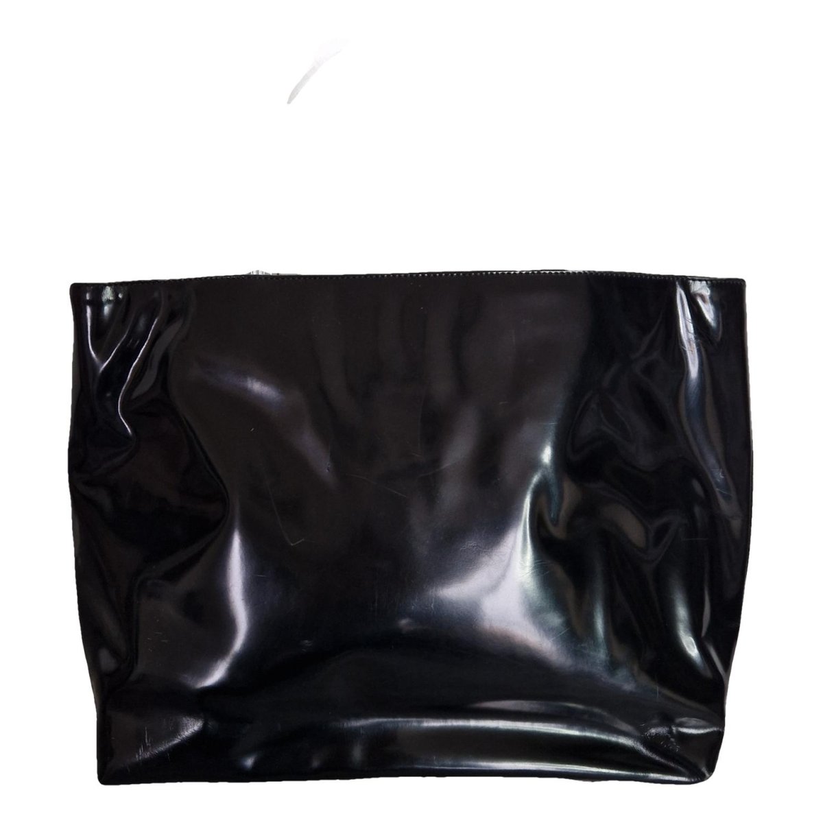 Pyramid patent leather handbag