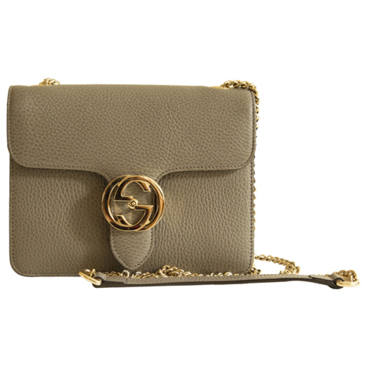 Interlocking leather handbag
