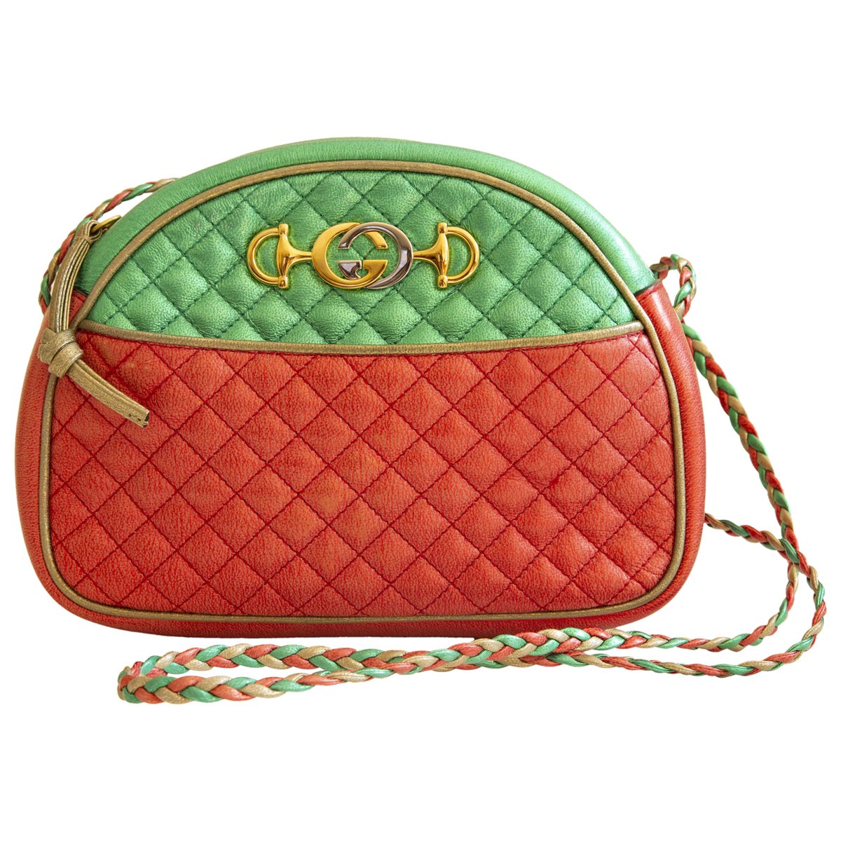 Laminated leather crossbody bag