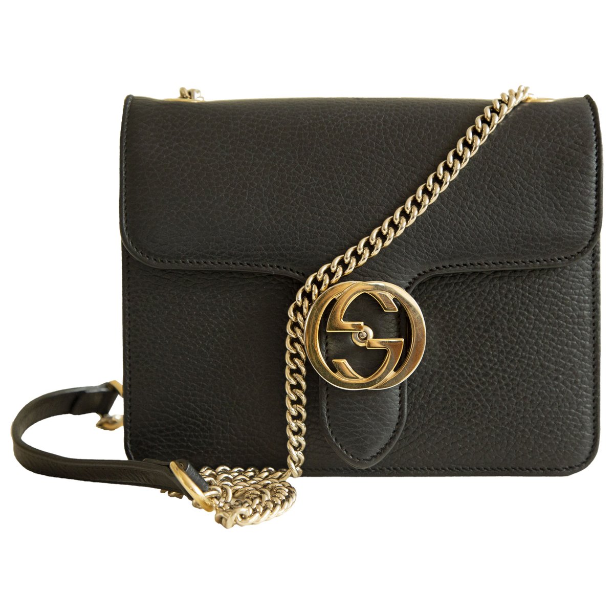 Interlocking leather handbag