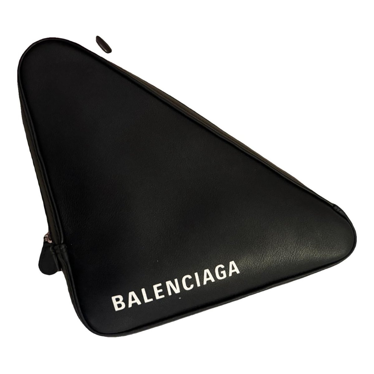 Triangle leather clutch bag