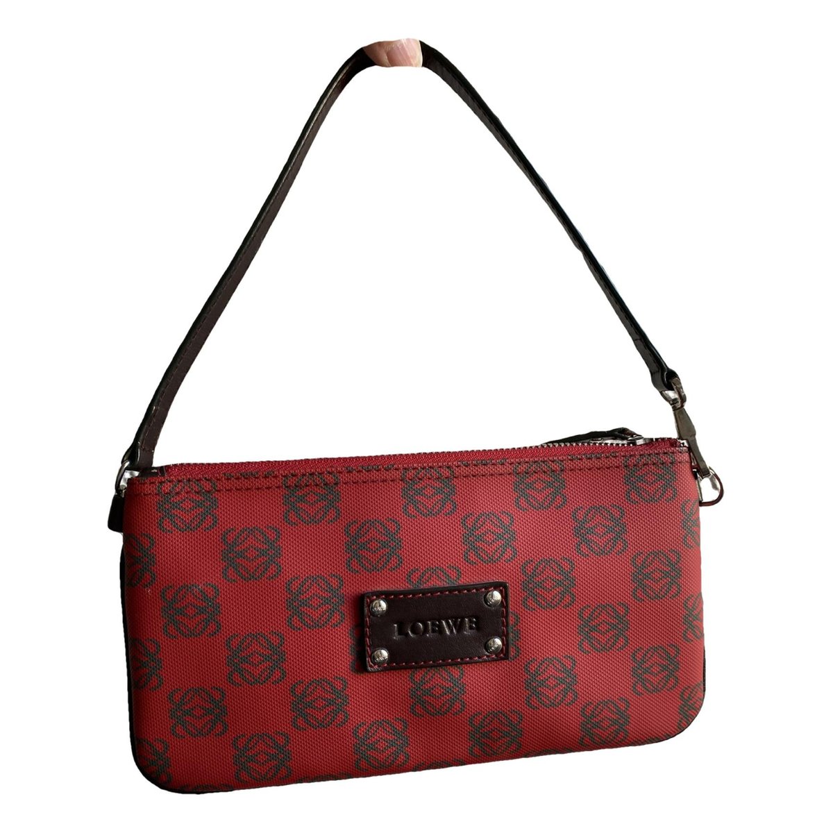 T Pouch leather clutch bag