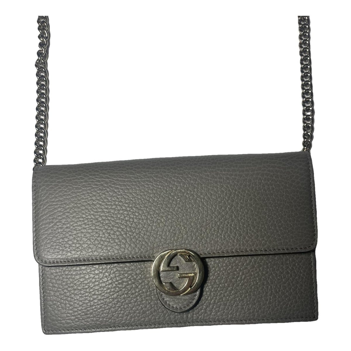 Interlocking leather crossbody bag