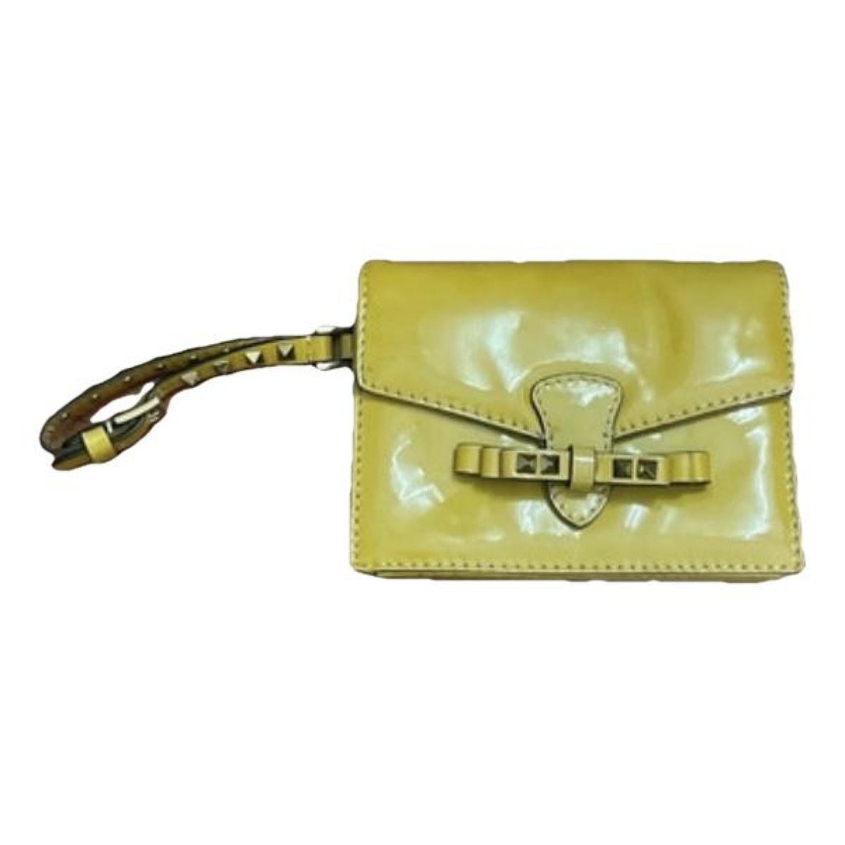Rockstud leather clutch bag