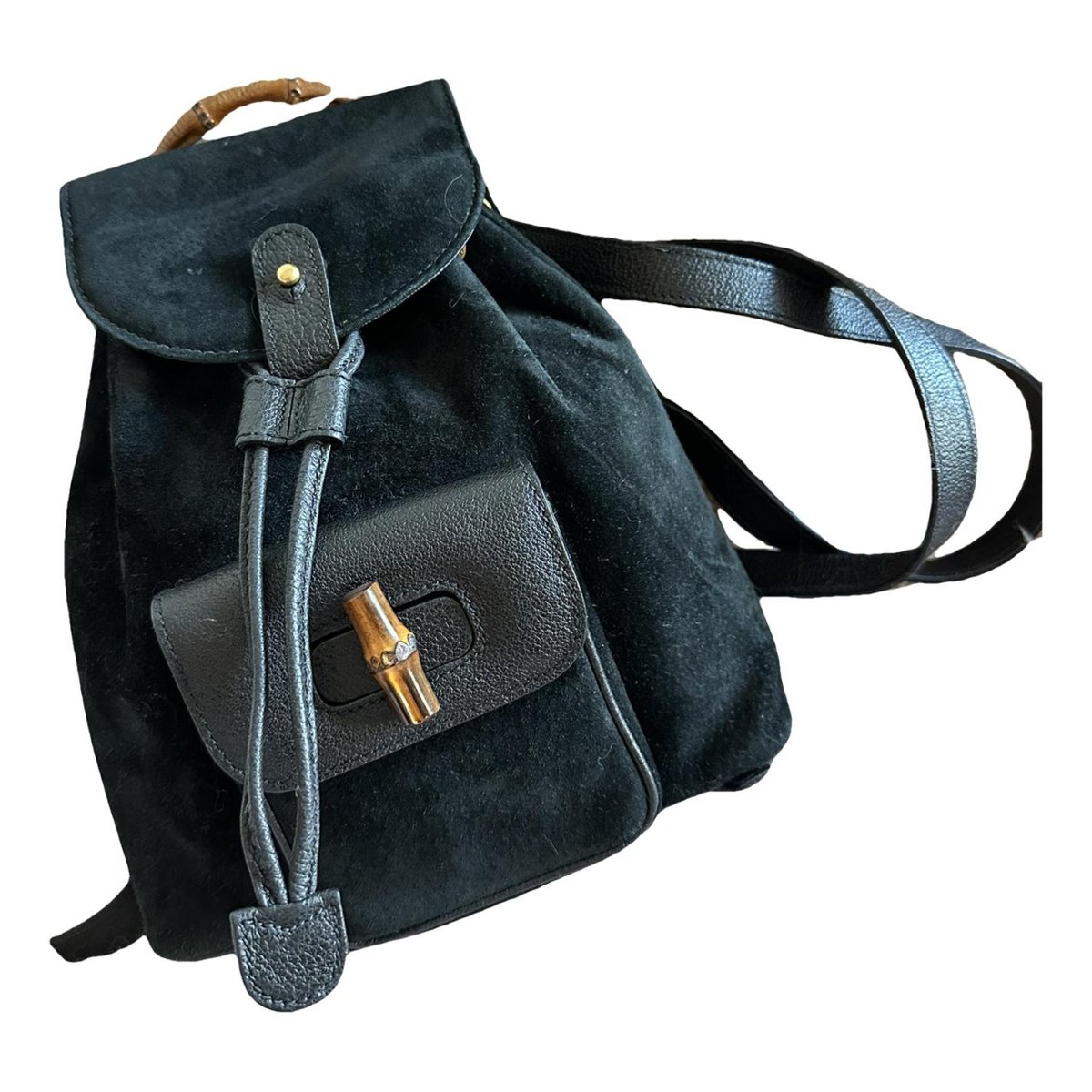 Bamboo Tassel Oval leather backpack