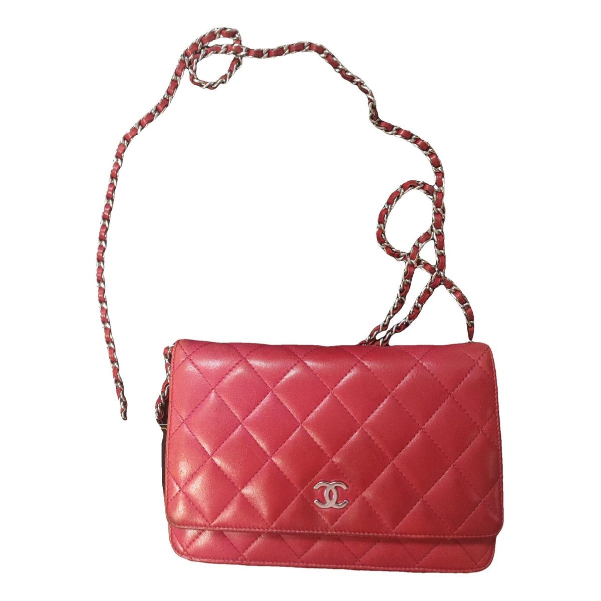 Wallet On Chain leather crossbody bag