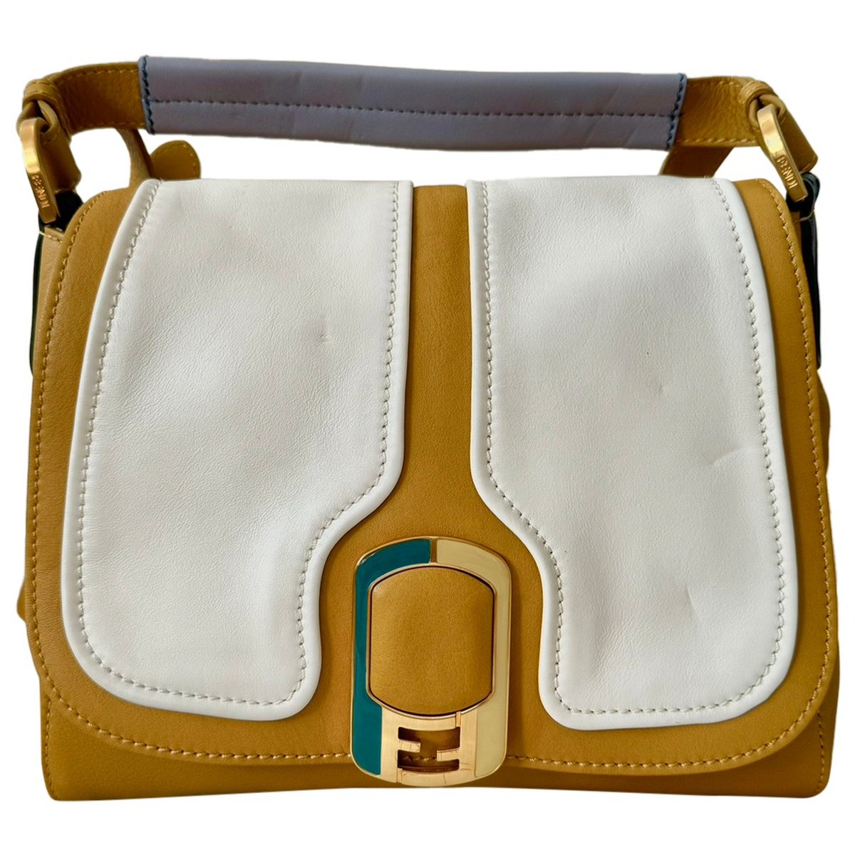 Flip leather handbag