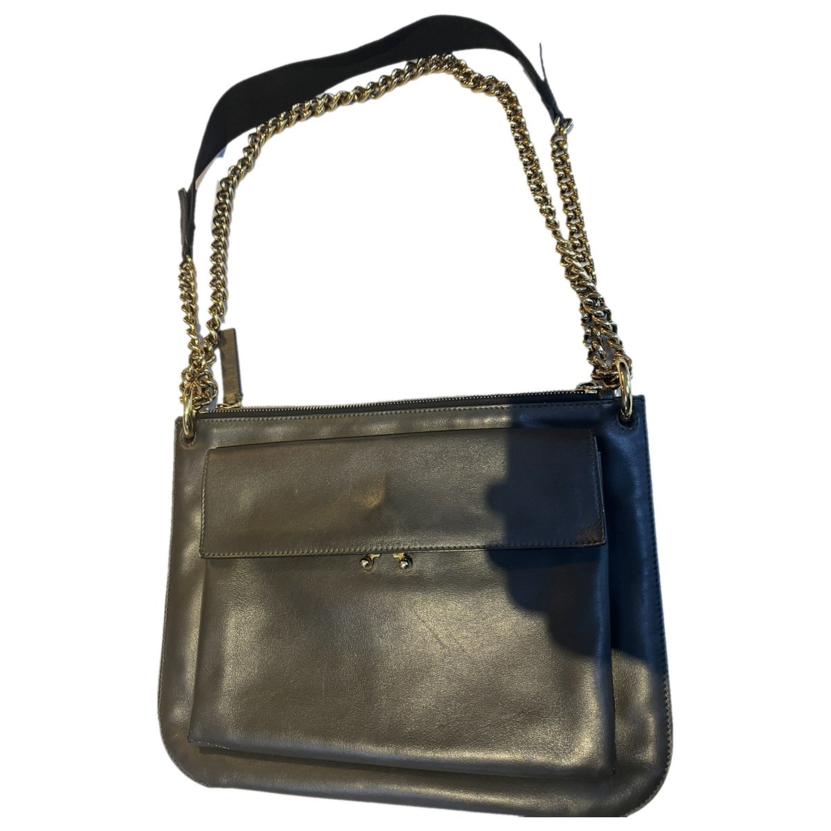 Trunk leather crossbody bag