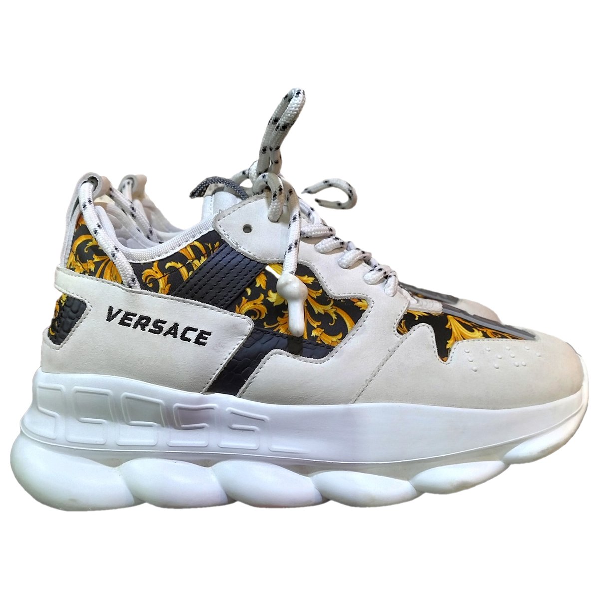 Chain Reaction leather trainers